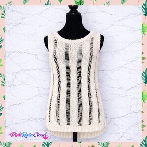 Cyrus Cream Open Knit Sleeveless Sweater Tank Top Blouse Women’s Medium